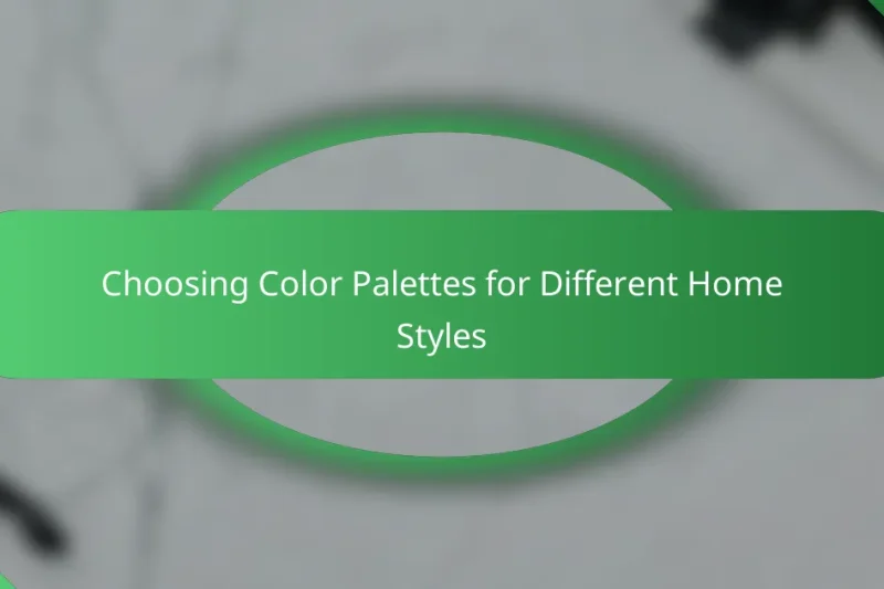 Choosing Color Palettes for Different Home Styles
