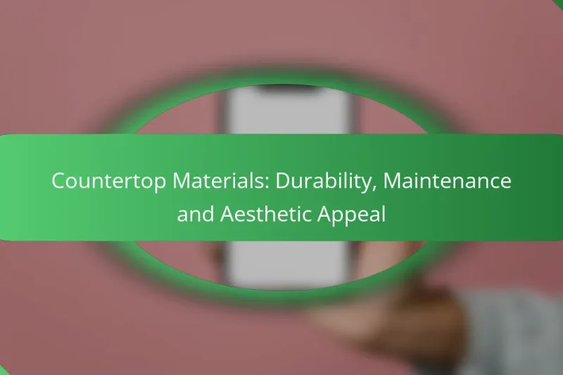 Countertop Materials: Durability, Maintenance and Aesthetic Appeal