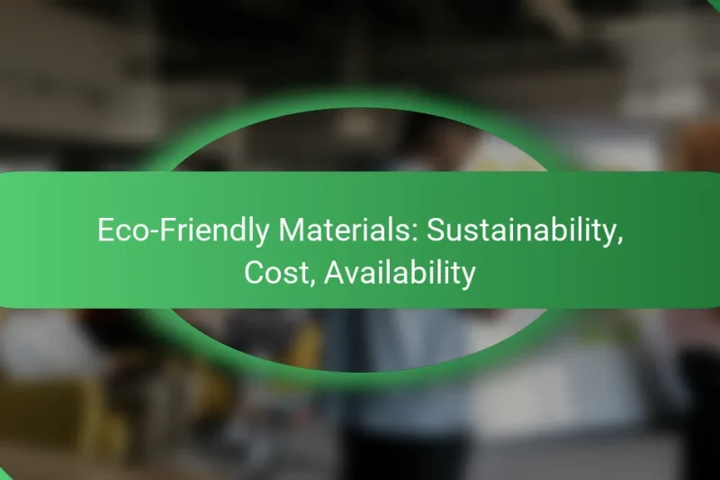 Eco-Friendly Materials: Sustainability, Cost, Availability