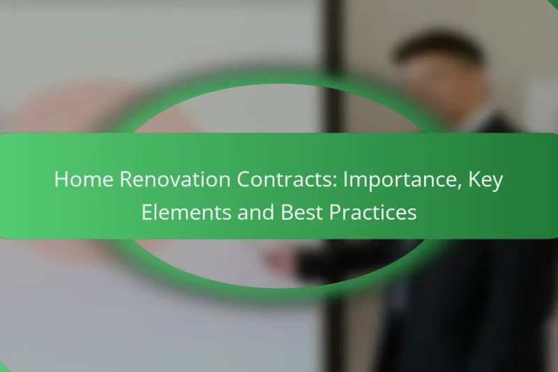 Home Renovation Contracts: Importance, Key Elements and Best Practices