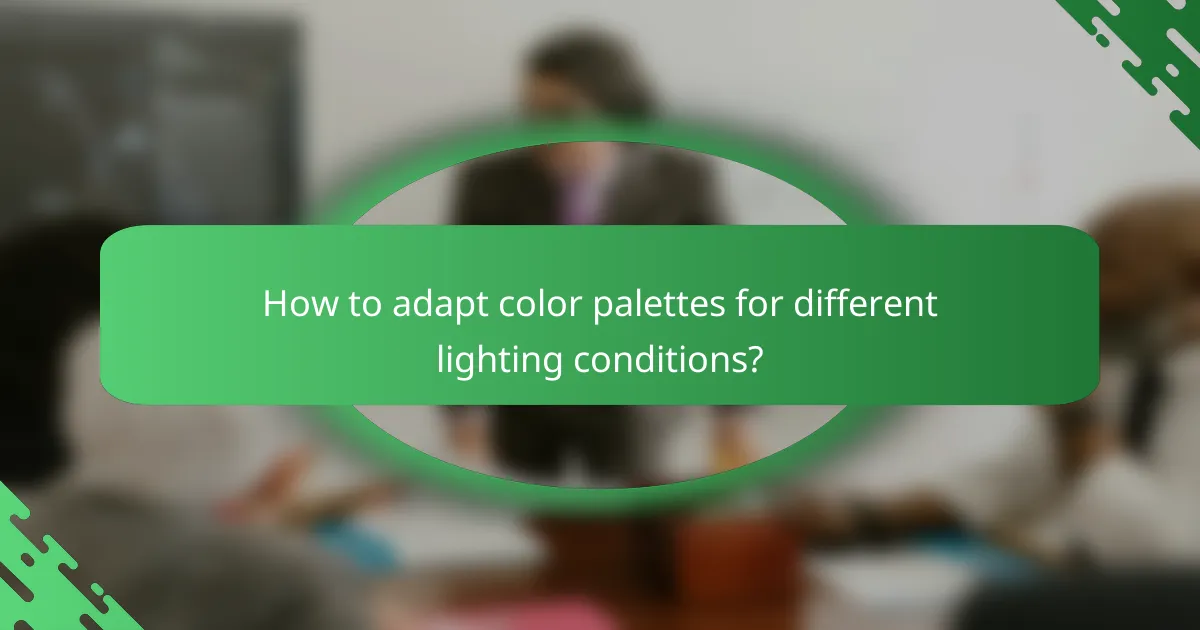 How to adapt color palettes for different lighting conditions?