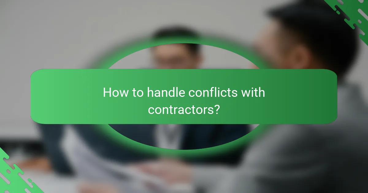 How to handle conflicts with contractors?