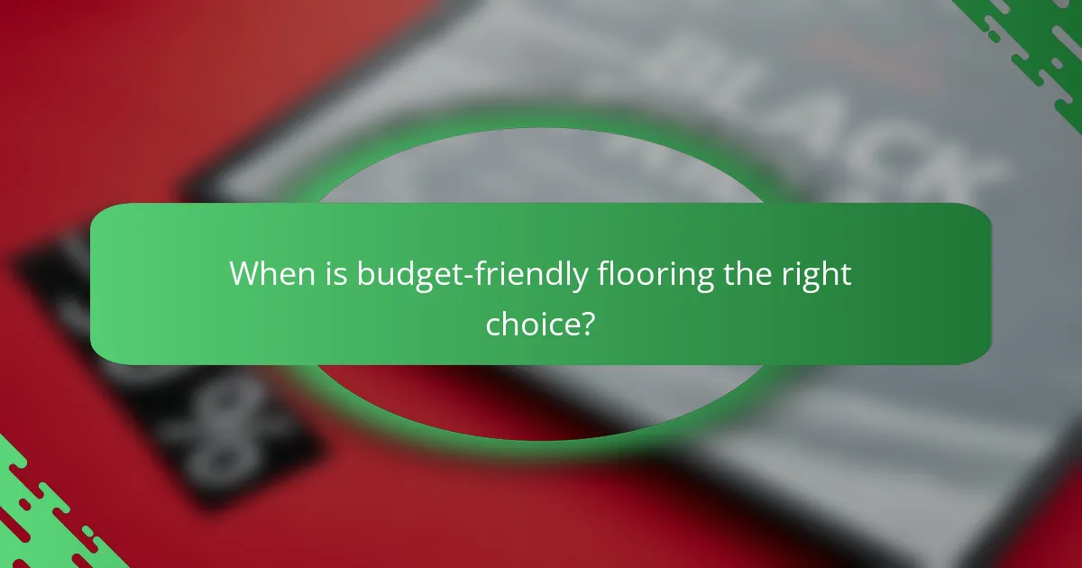 When is budget-friendly flooring the right choice?